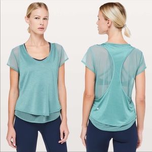 LULULEMON Set The Course Mesh T Shirt Tank Top Size 6